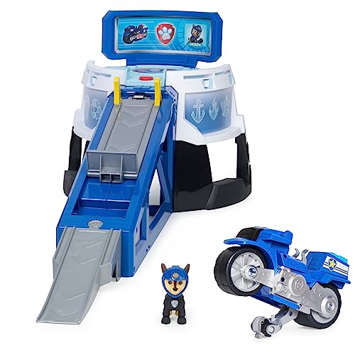 PAW PATROL Moto Pups HQ-Spielset mit Sound-Effekten und exklusiver Chase-Figur mit Motorrad, Hauptquartier, ab 3 Jahren, Spielzeug von PAW PATROL