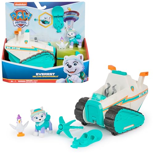 PAW Patrol – Schneemobil mit Everest-Figur, Snowboard und Henrietta-Figur (Deluxe Fahrzeug), Spielzeug für Kinder ab 3 Jahren von PAW PATROL