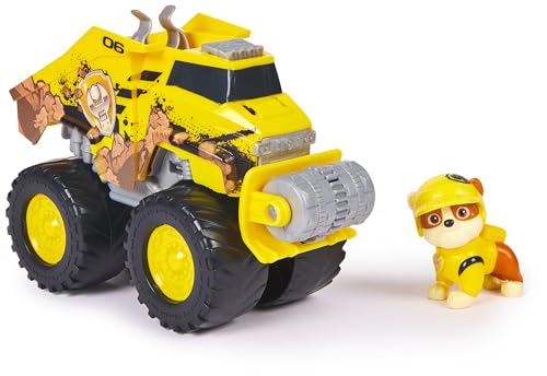 PAW Patrol Rescue Wheels - Rubbles Bulldozer Monstertruck mit Rubble Hundefigur, Spielzeug für Kinder ab 3 Jahren von PAW PATROL