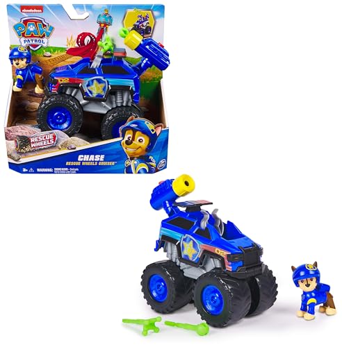 PAW PATROL Rescue Wheels - Chases Monstertruck Fahrzeug mit Geschoss-Abwurf und Chase Hundefigur, Spielzeug für Kinder ab 3 Jahren von PAW PATROL