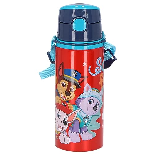 Paw Patrol Trinkflasche Alu 600ml, Hochwertige Alu-Trinkflasche mit Push-Pull-System und Verschlusskappe, KL85950, Kids Licensing, Bunt von PAW PATROL