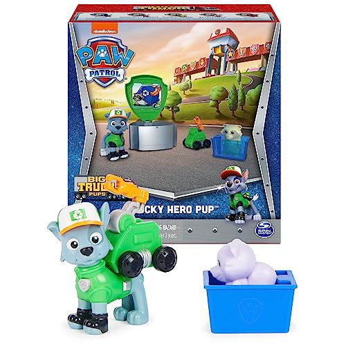 Paw Patrol, Big Truck Pups Rocky Action Figur mit Clip-on Rescue Drohne, Command Center Pod und Animal Friend Kids Spielzeug Alter 3 und Up von PAW PATROL