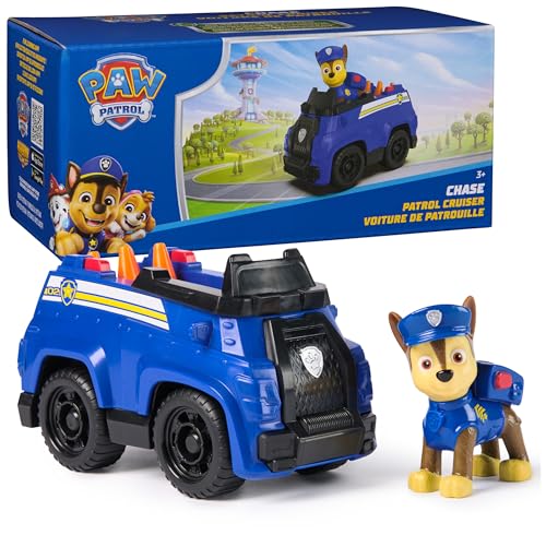 Paw Patrol, Chase's Patrol Cruiser, Spielzeugauto mit Sammel-Actionfigur, nachhaltig denkendes Kinderspielzeug für Jungen & Mädchen ab 3 Jahren von PAW PATROL