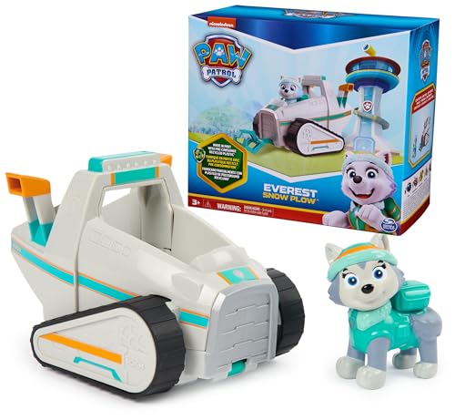 Paw Patrol, Everest's Schneepflug, Spielzeugauto mit Sammel-Actionfigur, nachhaltig denkendes Kinderspielzeug für Jungen & Mädchen ab 3 Jahren von PAW PATROL