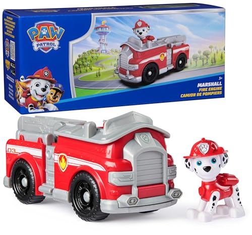 PAW PATROL, Marshalls Feuerwehrauto Spielzeugfahrzeug mit Sammel-Actionfigur, nachhaltig denkendes Kinderspielzeug für Jungen & Mädchen ab 3 Jahren von PAW PATROL