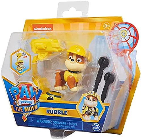 Paw Patrol, Movie Collectible Rubble Action Figure with Clip-on Backpack and 2 Projectiles, Kids' Toys for Ages 3 and up von PAW PATROL