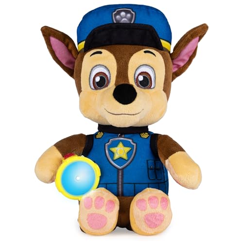 Paw Patrol, Snuggle Up Chase Plush with Torch and Sounds, for Kids Aged 3 Years and Over, Grey von PAW PATROL