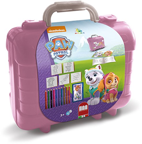 Multiprint Tashe Travel Set Paw Patrol Girl, Made in Italy, Malbucher, mit Puzzles und Buntstifte, Stempelset Kinder, in Holz und Naturkautschuk, Ungiftige Waschbare Tinte, Geschenkidee, 42913 von Multiprint