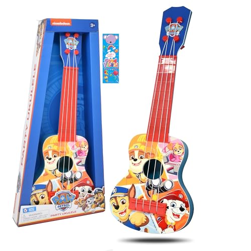 Paw Patrol Kinder-Spielzeug-Ukulele, Gitarre, 4 Saiten für Kleinkinder, Party-Gitarre, Ukulele, Geschenk, Spielinstrument, Mini-Kindergitarre, Anfänger, Musikinstrument für Kinder, Jungen, Mädchen von PAW PATROL