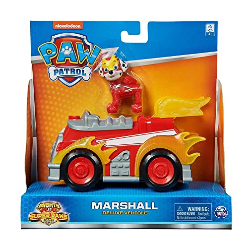 Paw Patrol Mighty Pups Super Paws Deluxe Fahrzeug mit Sammelfigur (Marshal) von PAW PATROL