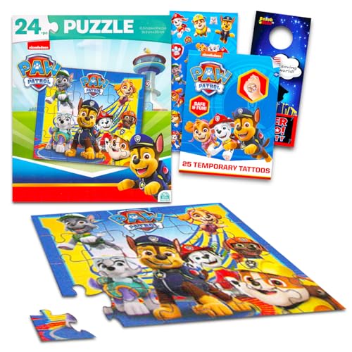 Paw Patrol Puzzle für Kinder Set - Paw Patrol Geschenkpaket mit Paw Patrol Puzzle, Aufklebern, Tattoos, mehr | Paw Patrol Puzzles für Kinder im Alter von 4-8 Jahren (Stile können variieren) von PAW PATROL