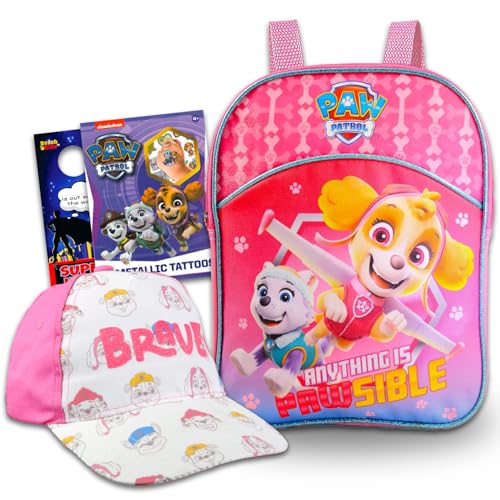 Paw Patrol Reisezubehör-Set für Mädchen – Bündel mit Paw Patrol Skye Baseballkappe für Kinder, Paw Patrol Mini-Rucksack, Tattoos, mehr | Paw Patrol Urlaubsset für Mädchen, Kinder von PAW PATROL