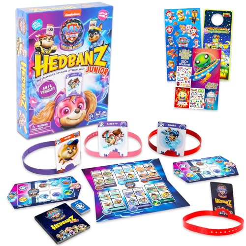 Paw Patrol The Mighty Movie Hedbanz Junior Kartenset - Bundle mit Hedbanz Kartenspiel plus Aufklebern und mehr | Chase and Marshall Brettspiel von PAW PATROL