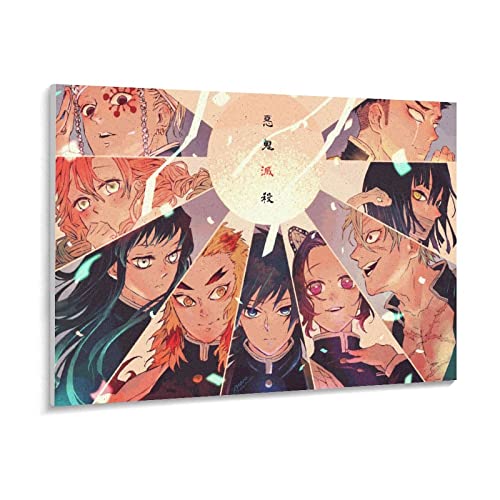 Papier Puzzle 1000 Teile Anime Demon Slayer Poster Erwachsene Kinder Spielzeug Dekompressionsspiel（38x26cm von PAWCA