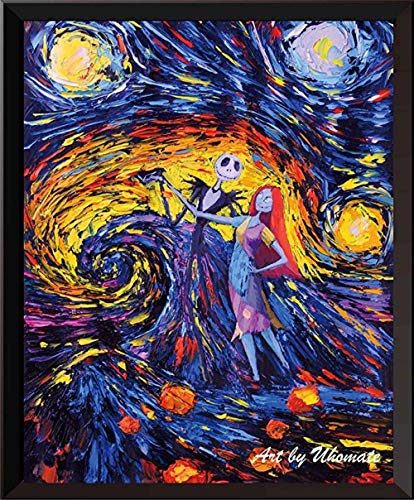 Puzzles Klassisches Puzzle 1000 Teile, Holzpuzzle für Erwachsene The Nightmare Before Christmas Jack Sally, Intellektuelle Spiele Puzzlespielzeug75*50cm von PAWCA