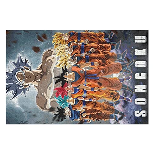 wmyzfs Puzzle 1000 Anime Dragon Ball Z Goku Poster Holz Kinderspielzeug Dekompressionsspiel—75 * 50cm von PAWCA