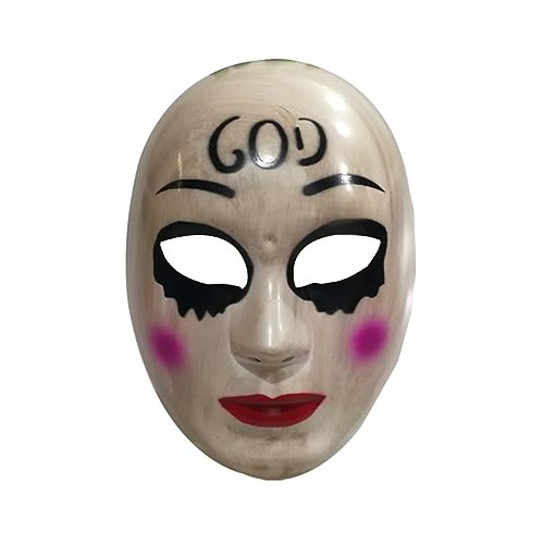 PAXLBF-Cosplay Costume Mask Smiley Horror Mask The Purge Mask Halloween Horror Mask for Old Men and Women von PAXLBF