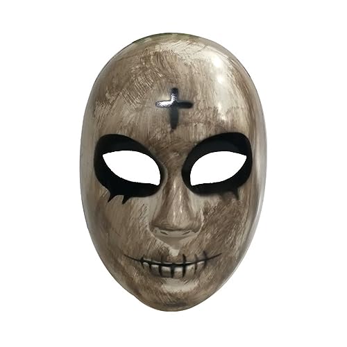 PAXLBF-Cosplay Costume Mask Smiley Horror Mask The Purge Mask Halloween Horror Mask for Old Men and Women von PAXLBF