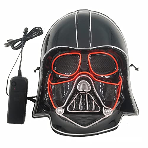 PAXLBF-Darth Vader Cosplay Mask Props Dark Warrior Glowing Cosplay Mask Horror Headwear for Halloween Carnival Costume Party Props von PAXLBF