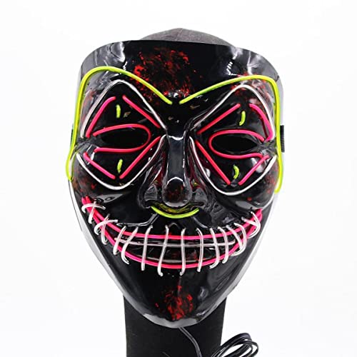 PAXLBF-El Leuchtende Maske Monster Schwarz V Halloween Lustige Horror Flash Requisiten von PAXLBF