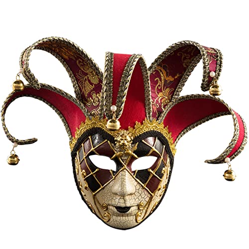 PAXLBF-Halloween Maske Venedig Maskerade Maske Horror Kopfbedeckung für Halloween Karneval Kostüm Party Requisiten von PAXLBF