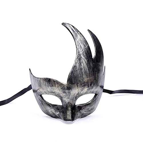 PAXLBF-Halloween Masquerade Props Black Half Face Mask Horror Headwear for Halloween Carnival Costume Party Props von PAXLBF