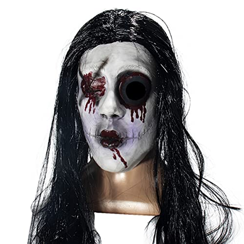 PAXLBF-Halloween Weibliche Geist Cosplay Maske Horror Blutnarbe Kopfbedeckung Party Gruselige Requisiten Maske Horror Kopfbedeckung für Halloween Karneval Kostüm Party Requisiten von PAXLBF