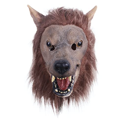 PAXLBF-Horror Wolf Mask Plush Full Face Cover Halloween Cosplay Prop von PAXLBF