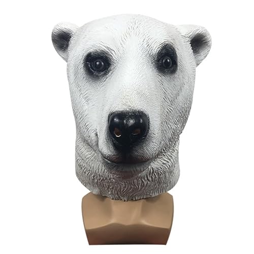 PAXLBF-Hworks Cosplay Costume Mask Funny Polar Bear Animal Headwear Mask Masquerade Cute Animal Headwear Halloween Party Spoof Props von PAXLBF