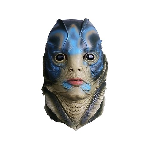 PAXLBF-Hworks Cosplay Costume Mask The Shape of Water Mask Headwear Amphibious Man Halloween Mask Quick Hand Vibrato Props Fish Man Water Shape von PAXLBF