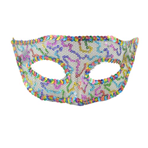 PAXLBF-Hworks Glitter Princess Mask Plastic Half Face Cover Halloween Costume Game Props for Women von PAXLBF