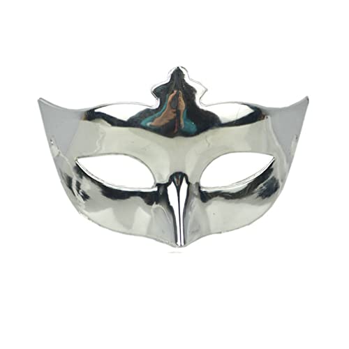 PAXLBF-Hworks Halloween Party Mask Plastic Silver Half Face Cover Christmas Custome Prop von PAXLBF