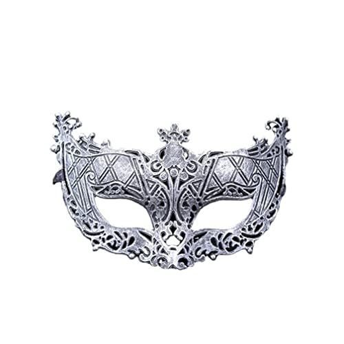 PAXLBF-Hworks Halloween Party Mask Silver Plastic Half Face Cover Cosplay Prop von PAXLBF