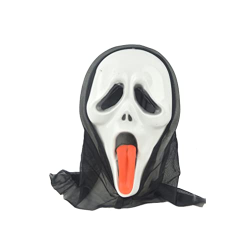 PAXLBF-Hworks Scary Plastic Mask Full Face Mask Ghost Mask with Tongue for Halloween Party von PAXLBF