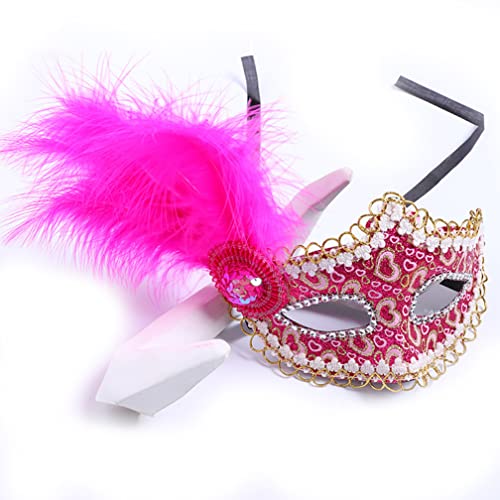 PAXLBF-Hworks Venedig Party Maske Prinzessin Feder Kunststoff Half Face Cover Halloween Cosplay Prop von PAXLBF