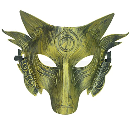 PAXLBF-Hworks Wolf Maske Kinder Show Party Half Face Cover Halloween Cosplay Prop von PAXLBF