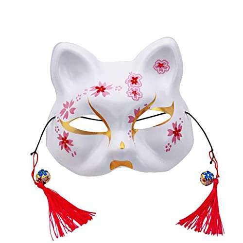 PAXLBF-Kirschblüte Fuchs Katze Maske Horror Kopfbedeckung für Halloween Karneval Kostüm Party Requisiten von PAXLBF