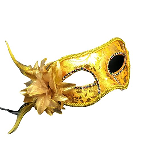 PAXLBF-Maskerade Venezianische Seite Blume Cosplay Maske Flach Mit Eyeliner Seitenblume Halbes Gesicht Cosplay Maske Horror Kopfbedeckung für Halloween Karneval Kostüm Party Requisiten von PAXLBF