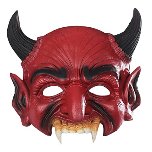 PAXLBF-Red Devil Mask Party Horror Half Face Cover Halloween Cosplay Prop von PAXLBF