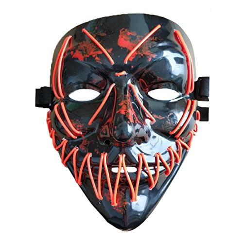 PAXLBF-Schwarze V Schlitz Mund Horror Maske Horror Kopfbedeckung für Halloween Karneval Kostüm Party Requisiten von PAXLBF