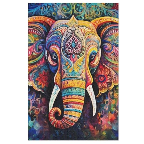 1000 Teile Puzzle Für Erwachsene, Elefant -Puzzles, Kinder Holz-Puzzle, Kreatives Puzzle, Geschenk Für Freunde Und Familie （78×53cm） von PAZZK