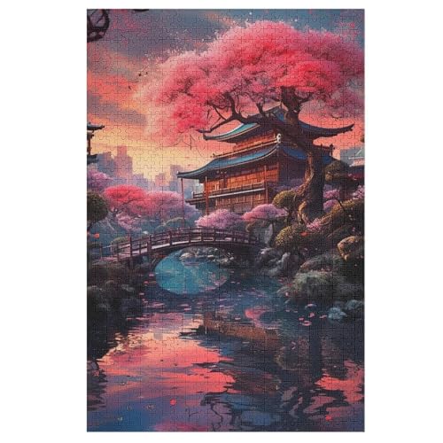 1000 Teile Puzzle Für Erwachsene, Kirschbaum Japan Kunst -Puzzles, Kinder Holz-Puzzle, Kreatives Puzzle, Geschenk Für Freunde Und Familie （78×53cm） von PAZZK