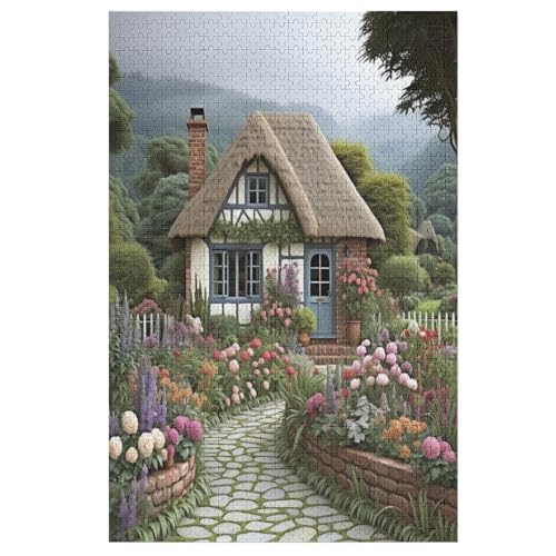 1000 Teile Puzzle Für Jungen Und Mädchen, Standard-Puzzles, Bergdorfhütte -Puzzles, Familienspiele, （78×53cm） von PAZZK