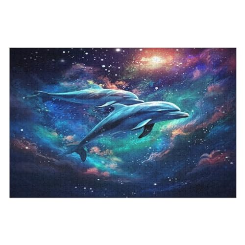 1000 Teile Puzzle Für Jungen Und Mädchen, Standard-Puzzles, Delfin -Puzzles, Familienspiele, （75×50cm） von PAZZK