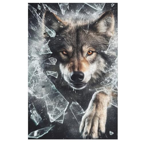 1000 Teile Puzzle Für Jungen Und Mädchen, Standard-Puzzles, Wolf -Puzzles, Familienspiele, （78×53cm） von PAZZK