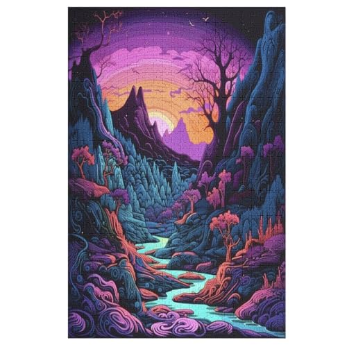 1000-teiliges Puzzle Für Erwachsene, Landschaft -Puzzle, Holzpuzzle, Gehirn-Herausforderung, Puzzle-Spielzeugspiel （78×53cm） von PAZZK