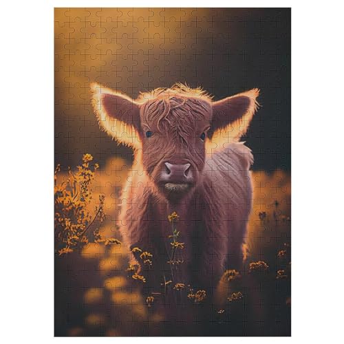 300 Teile Puzzle Für Jugendliche,Scottish Highland Kuhs Puzzles,Erwachsenenpuzzle,Holzpuzzles,Dekompressionsspiel,Spielzeugpuzzles （42×30cm） von PAZZK