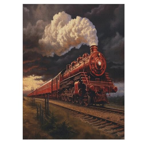 500 Teile Puzzle Für Jungen Und Mädchen, Standard-Puzzles, Dampflokomotive -Puzzles, Familienspiele, （55×41cm） von PAZZK