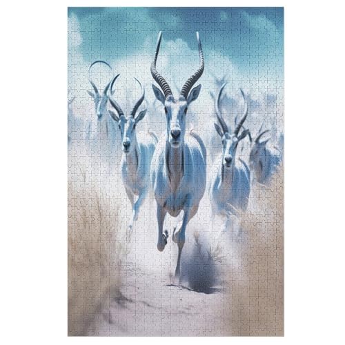 Antilope Puzzle Für Erwachsene,1000-teiliges Puzzle,Puzzle Für Erwachsene Und Kinder,Holzpuzzle,Lernspielzeug, （78×53cm） von PAZZK