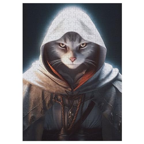 Assassins Katze – Puzzle 300 Teile, Holzpuzzle, Herausforderndes Geschicklichkeitsspiel Für Die Ganze Familie, Kinder Erwachsenenpuzzle Ab 12 Jahren （42×30cm） von PAZZK